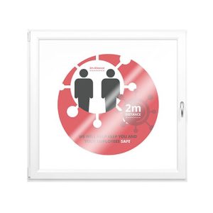 Red Anti COVID-19 Window Stickers