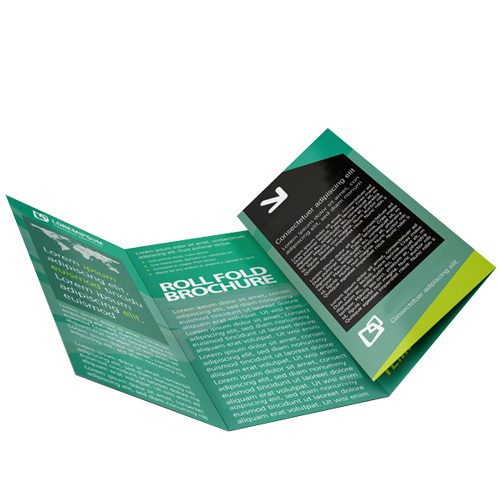Roll fold leaflets